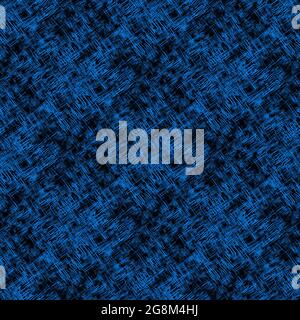 Seamless abstract pattern with abstract blue chaotic lines on dark background Stock Photo