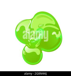 Melting Green Slime Blot Transparent Background Vector