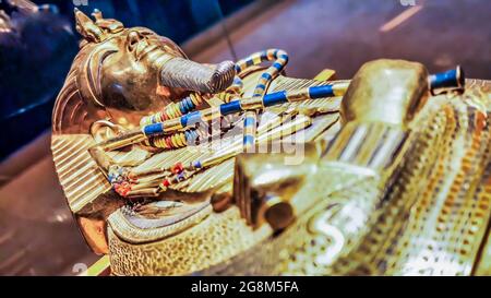 Inside The Museum of Egyptian Antiquities, known commonly as the Egyptian Museum or Museum of Cairo. Stock Photo