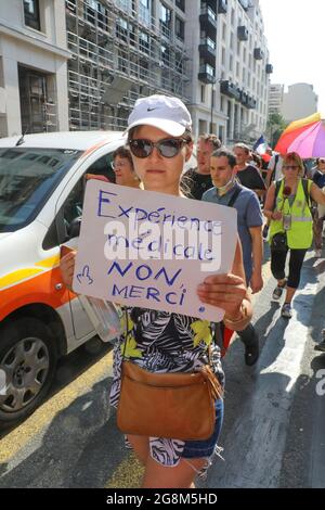 DEMONSTRATION AGAINST VACCINATION IN PARIS Stock Photo