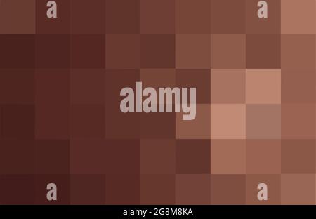 Abstract pixel brown background. Gold geometric texture from squares. Vector pattern of square brown pixels. A backing of mosaic squares. Vector illus Stock Vector