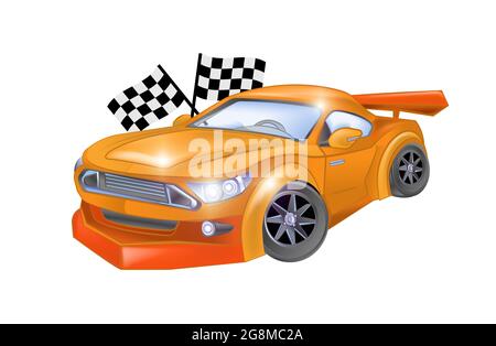 Orange sports car. Auto for racing. Stock Photo