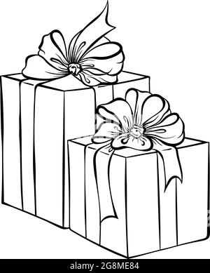 Two gift boxes with bows Stock Vector