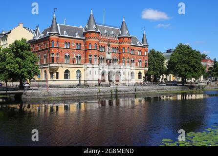 Orebro, Sweden - July 19, 2021: Exterior view of the Clarion Collection Hotel Borgen located at the riverside. Stock Photo