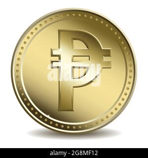 Vector illustration of Peso gold coin Stock Vector