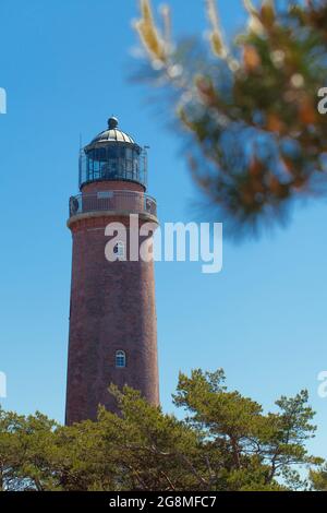 Old lighthouse near Prerow at the Baltic Sea in Germany Stock Photo