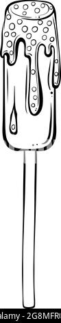 Marshmallow lollipop on a wooden stick Stock Vector