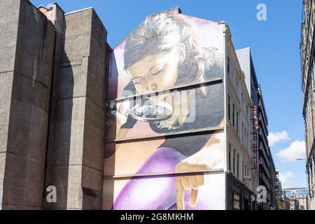 Wall mural, Mitchell Street, Glasgow City, Scotland, United Kingdom Stock Photo