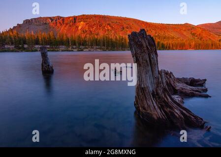 Sunset at Lake Mary in Mammoth Lakes CA Stock Photo