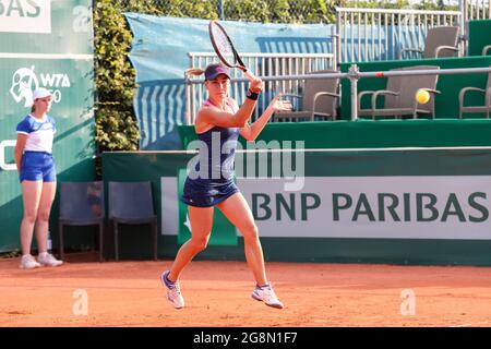 Irina Bara (ROMANIA) plays against Kristina Kucova (SLOVAKIA) during the BNP Paribas Poland Open Tournament (WTA 250 category) in Gdynia. Game suspended with score 3:6, 7:5, 2:4 (Kucova - Bara). (Photo by Grzesiek J?drzejewski/SOPA Images/Sipa USA) Credit: Sipa USA/Alamy Live News Stock Photo