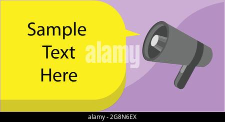 red vector banner sample text here with megaphone Stock Vector