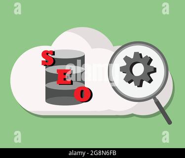 SEO Search Engine Optimization concept for ranking traffic on website, internet technology for business company Stock Vector