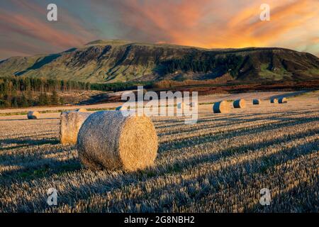 Sunset over the west Lomond hill in the county of Perth & Kinross, Scotland