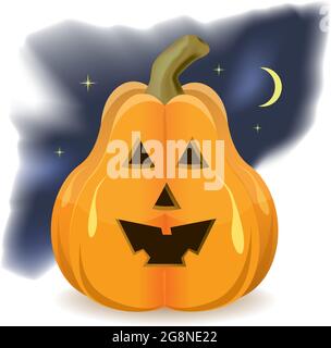 Halloween pumpkin scene vector illustration Stock Vector