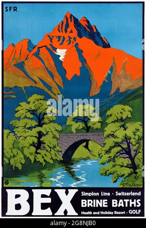 Affiche Vintage Le Simplon Suisse – Poster 40x60cm Tourisme Alpin