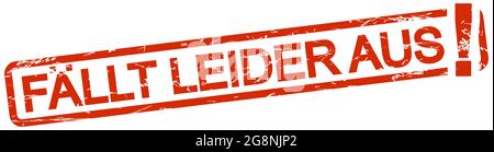 EPS vector rubber stamp colored red with text canceled (german text) Stock Vector