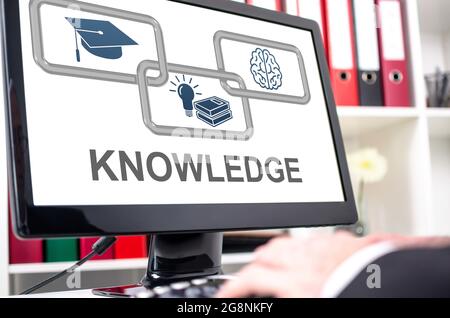 Knowledge concept shown on a computer screen Stock Photo