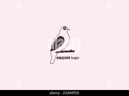 minimal black pigeon logo design template. Stock Vector