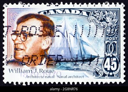 CANADA - CIRCA 1998: a stamp printed in Canada shows William James Roue, naval architect, circa 1998 Stock Photo
