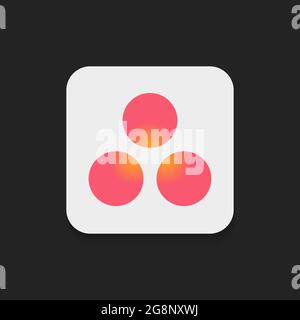 Planning App Logo. Isolated Icon Concept. Three red Circles on White Background. Vector illustration Stock Vector