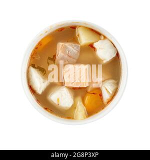 Isolated ukha fish soup on white background Stock Photo