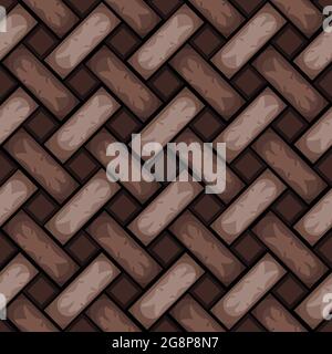 Seamless vector pattern texture with brown braiding. Repeat wallpaper design with knitted braid. Effective fabric material. Stock Vector