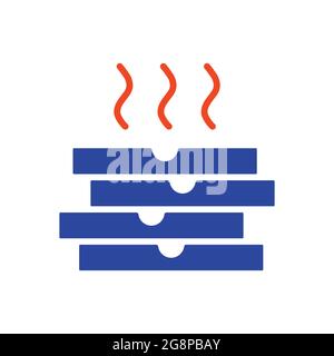 Stock vector glyph icon of four boxes for pizza. Delivery sign. Graph symbol for cooking web site and apps design, logo, app, UI Stock Vector