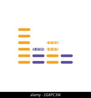 Equalizer, frequency with dashes vector glyph icon. Audio signal. Music sign. Graph symbol for music and sound web site and apps design, logo, app, UI Stock Vector