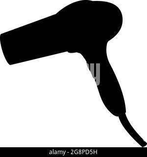 Vector illustration of the black silhouette of a hair dryer Stock Vector