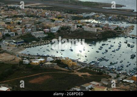 Aerial view, Lampedusa Island, Sicily, Northen Italy, Europe Stock Photo