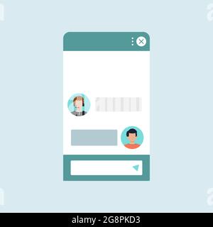 Chat bot dialoge window form simple flat design isolated. Stock Vector