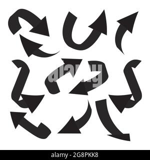 Continuous one line drawing. Hand drawn arrows set on a white background. Linear style Stock Vector