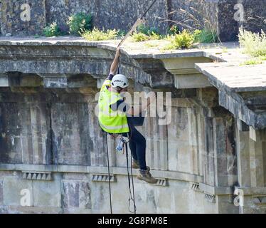 Specialist abseiling conservator Columba Strachey from Sally Strachey ...