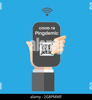 Pingdemic Covid-19 test and trace app vector illustration Stock Vector