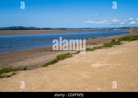 Arnside is a village and civil parish in Cumbria, historically part of Westmorland, near the border with Lancashire, England. Stock Photo