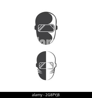 welding Helmet Vector icon design illustration Template Stock Vector