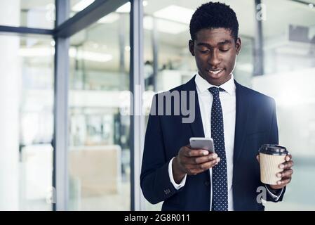Staying updated with it all Stock Photo