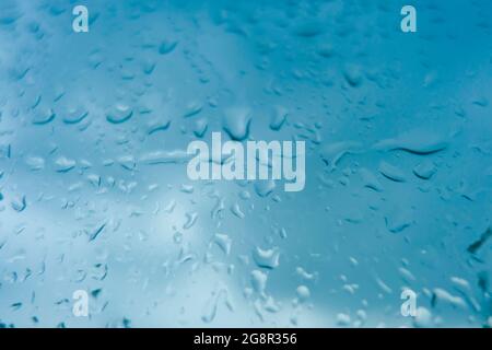 drops of rain on a glass Stock Photo