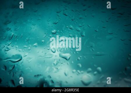 drops of rain on a glass Stock Photo