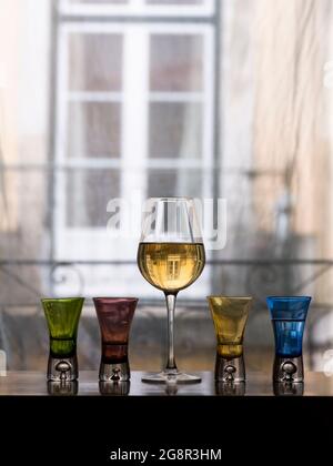 Wine and shots Stock Photo