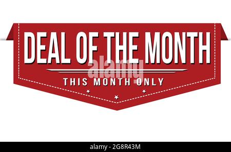 Deal of the month banner design on white background, vector illustration Stock Vector