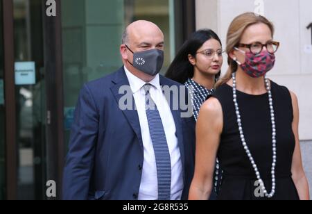 London, England, UK. 22nd July, 2021. Autonomy founder MICHAEL LYNCH is seen leaving court. He lost bid to block extradition to America on fraud charges relating to its Â£7bn sale to Hewlett-Packard Westminster Magistrates Court in London ruled that he can be extradited. (Credit Image: © Tayfun Salci/ZUMA Press Wire) Credit: ZUMA Press, Inc./Alamy Live News Stock Photo