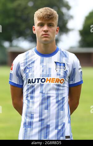 Berlin, Germany. 22nd July, 2021. Football: Bundesliga, Hertha BSC, portrait photos, 2021/22 season. Luca Netz. Credit: Michael Hundt/dpa/Alamy Live News Stock Photo