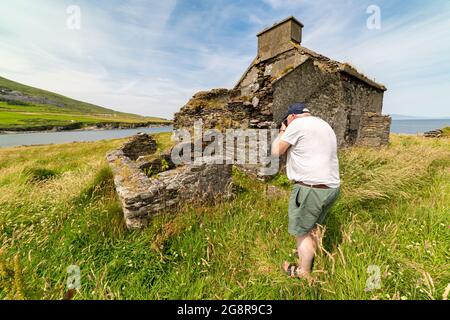 Photographer on Valentia Island County Kerry, Ireland Stock Photo