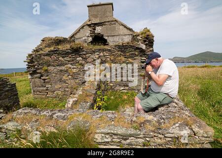 Photographer on Valentia Island County Kerry, Ireland Stock Photo
