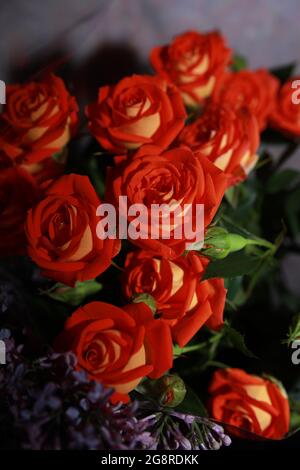 A bouquet of flowers on a table Stock Photo