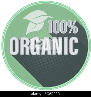 circular 100 percent ORGANIC label or logo, vector illustration Stock Vector