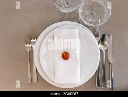 stylish festive wedding table set Stock Photo