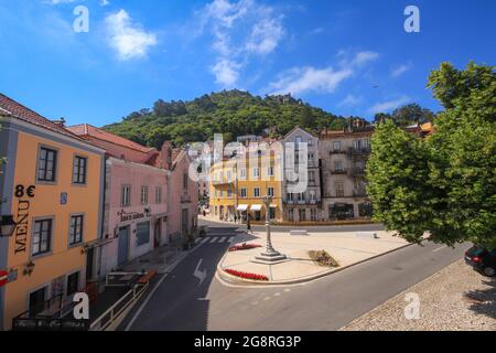 Street view from Sintra Village in Portugal Stock Photo