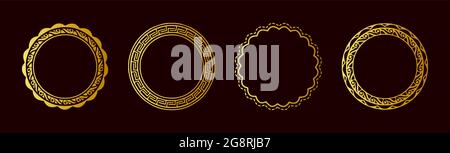 Circular Gold Ornamental Designs for jewellery Stock Vector